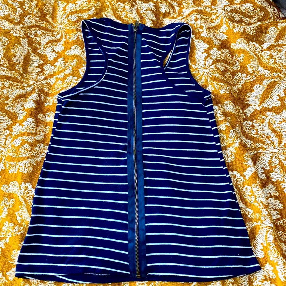 Urban outfitters blue tank with full length zipper down middle of back sz Xs